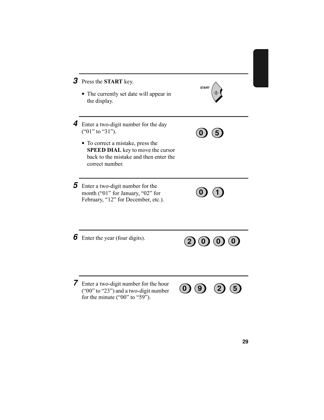 Sharp F0-50 F0-70 operation manual Enter the year four digits 