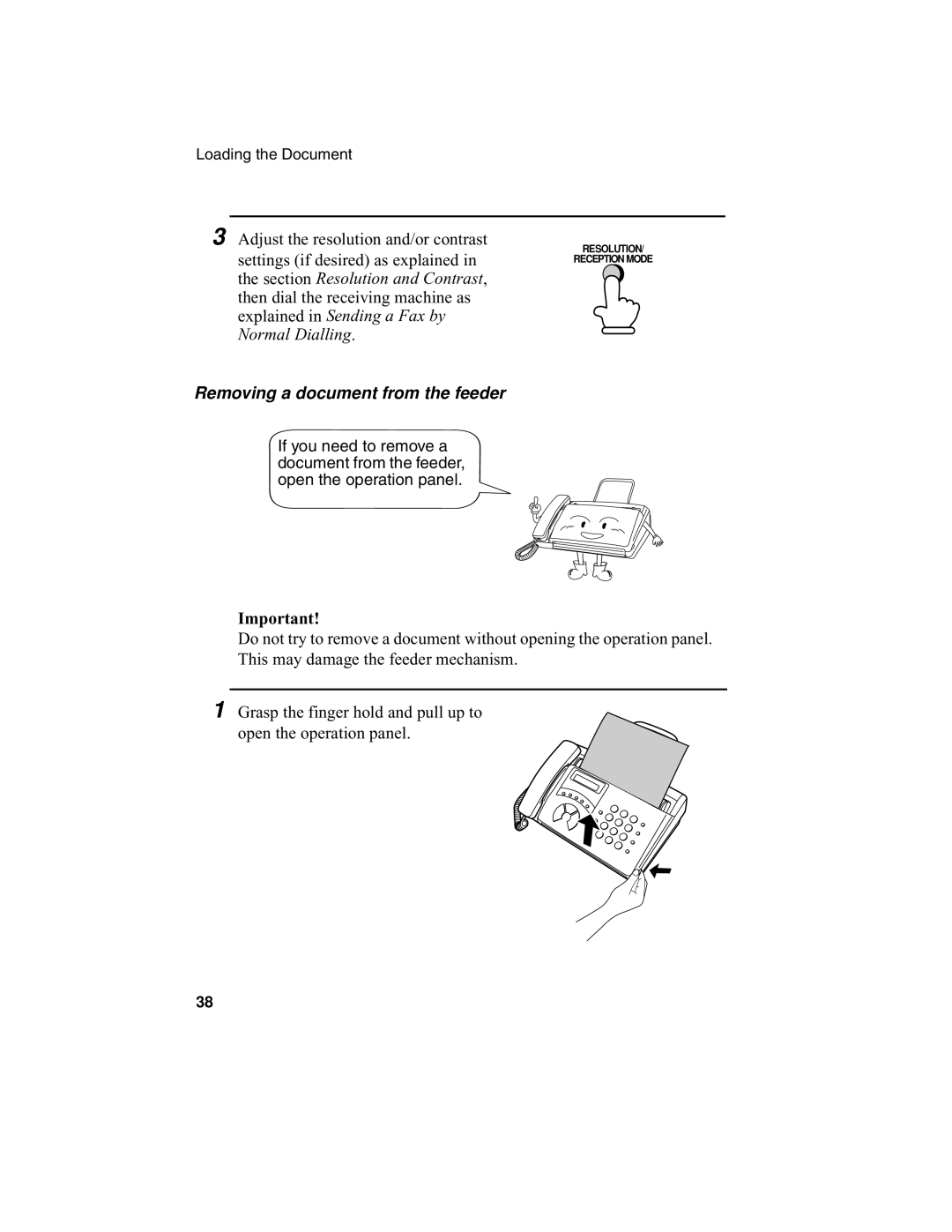 Sharp F0-50 F0-70 operation manual Removing a document from the feeder 