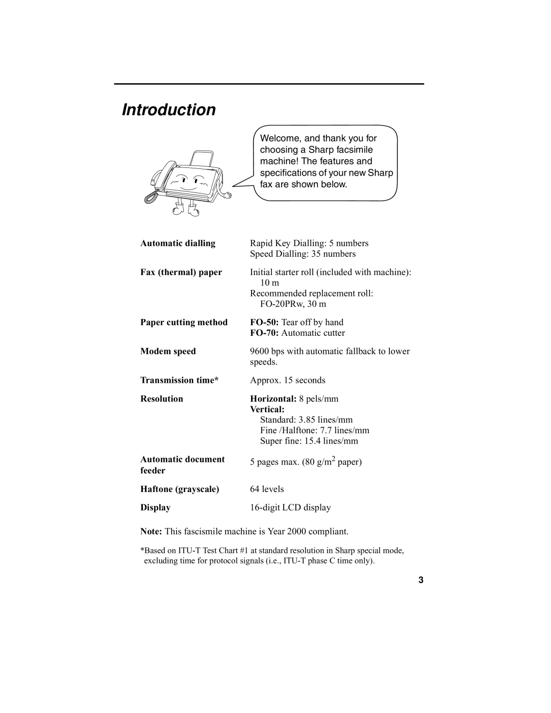 Sharp F0-50 F0-70 operation manual Introduction, Display 