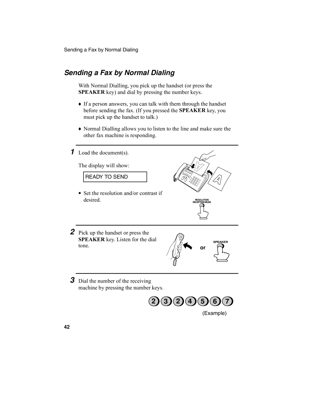 Sharp F0-50 F0-70 operation manual Sending a Fax by Normal Dialing, Desired 