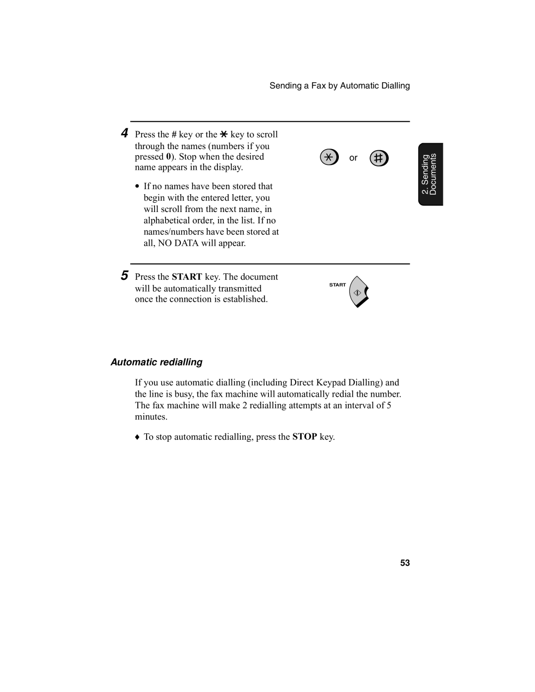 Sharp F0-50 F0-70 operation manual Automatic redialling 