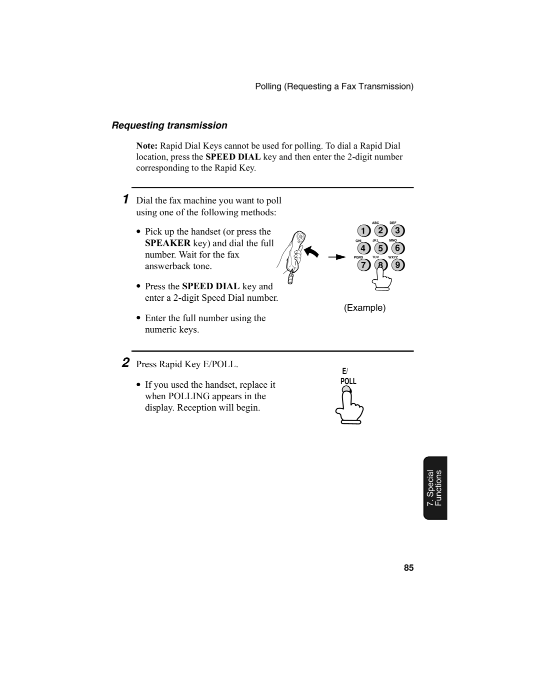 Sharp F0-50 F0-70 operation manual Requesting transmission 