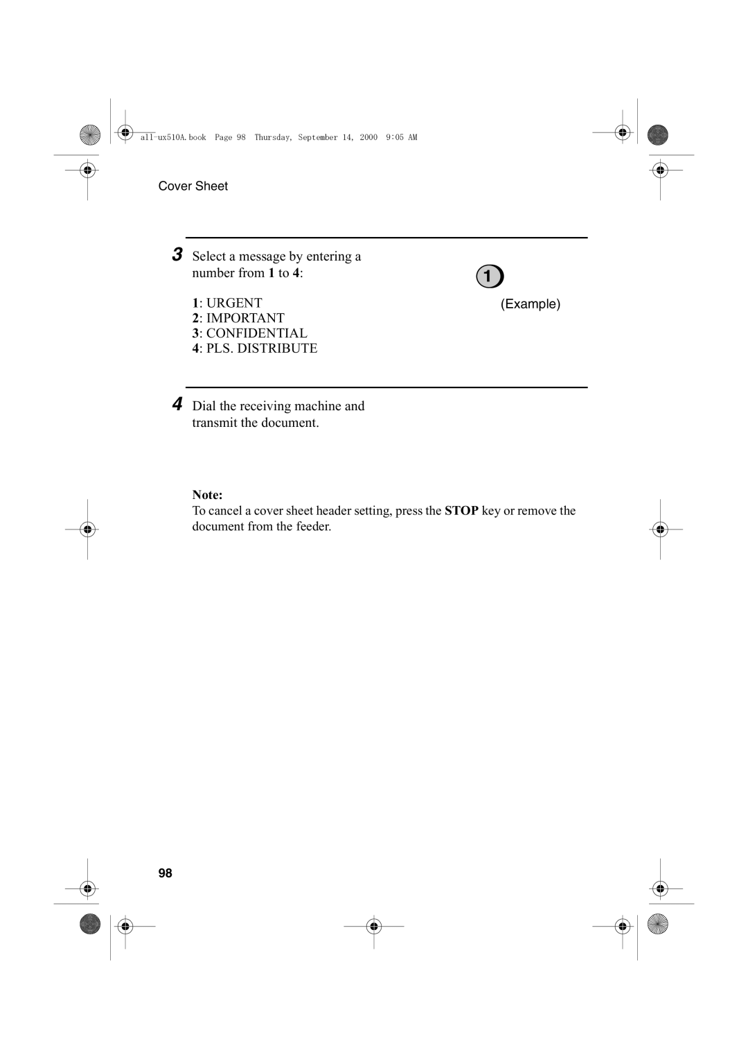 Sharp FO-1470 operation manual Urgent 