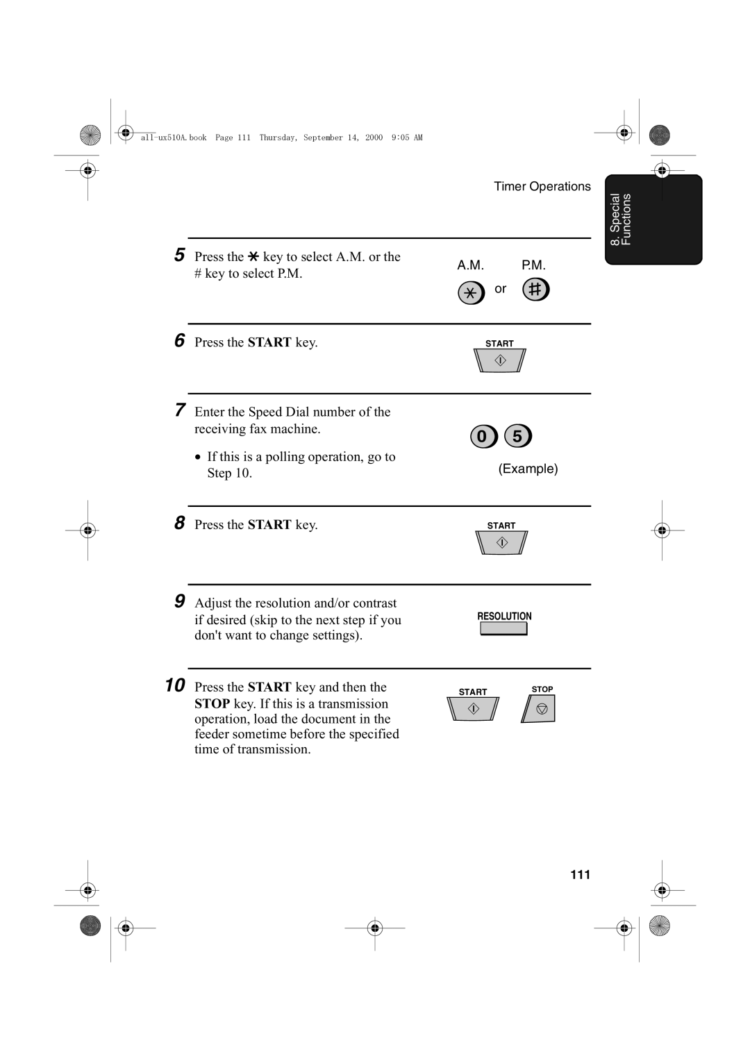 Sharp FO-1470 operation manual 111 