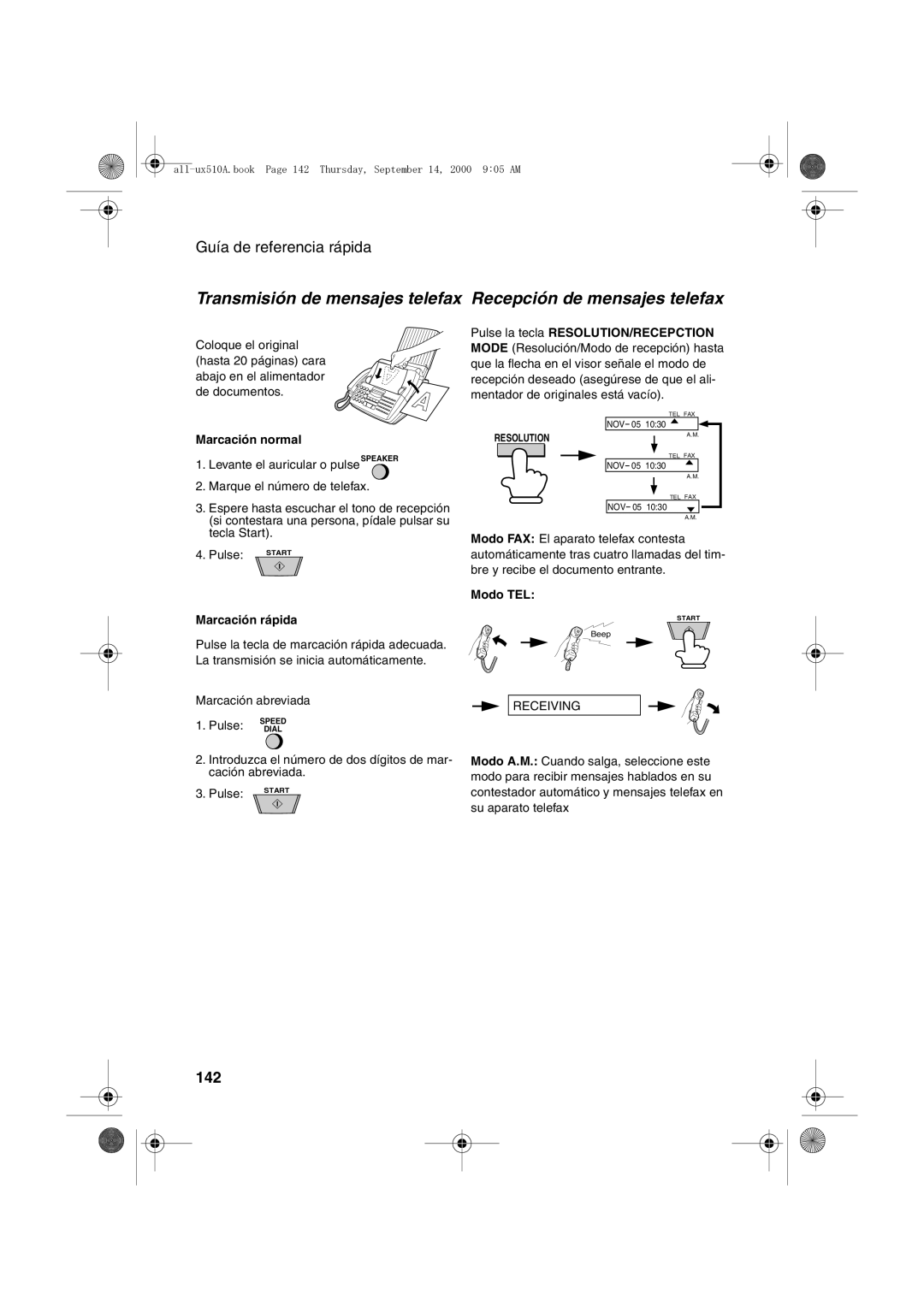 Sharp FO-1470 operation manual 142, Marcación normal 