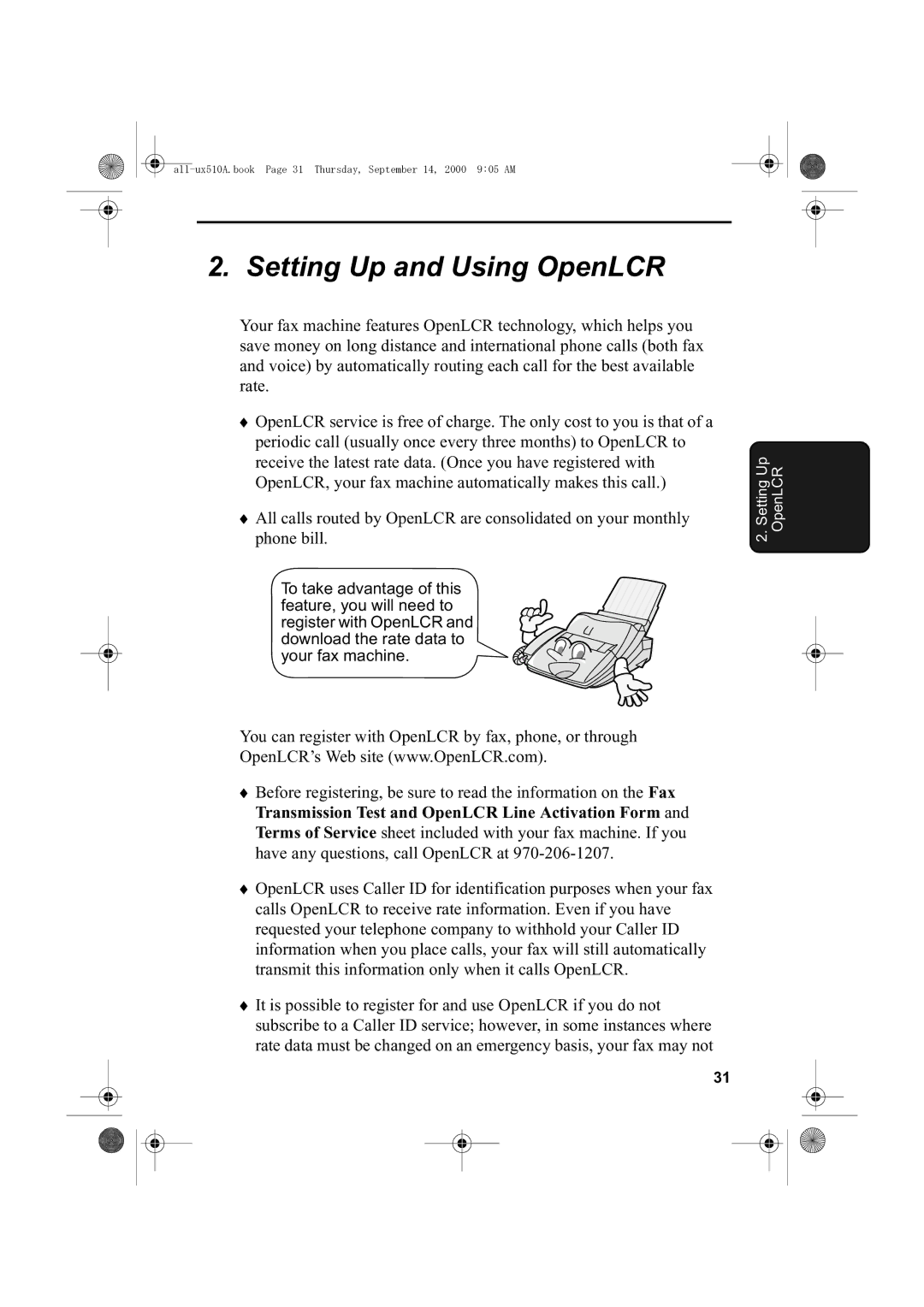 Sharp FO-1470 operation manual Setting Up and Using OpenLCR 