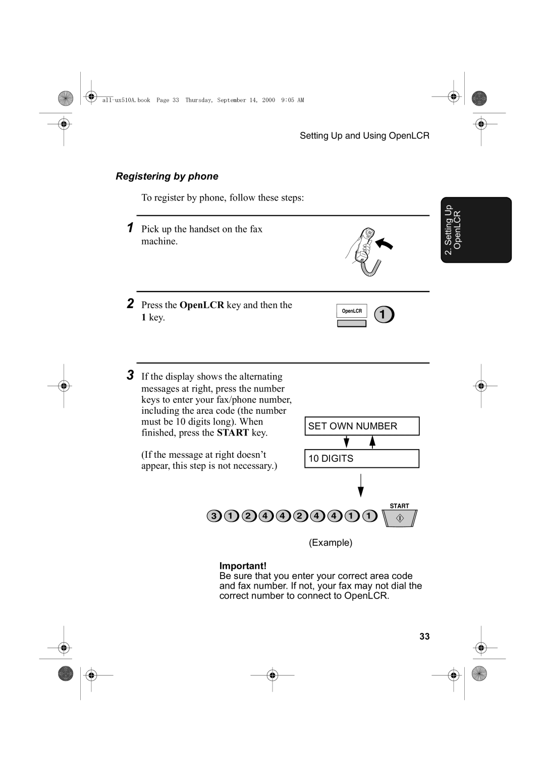 Sharp FO-1470 operation manual Key, 2 4 4 2 4 4 1 