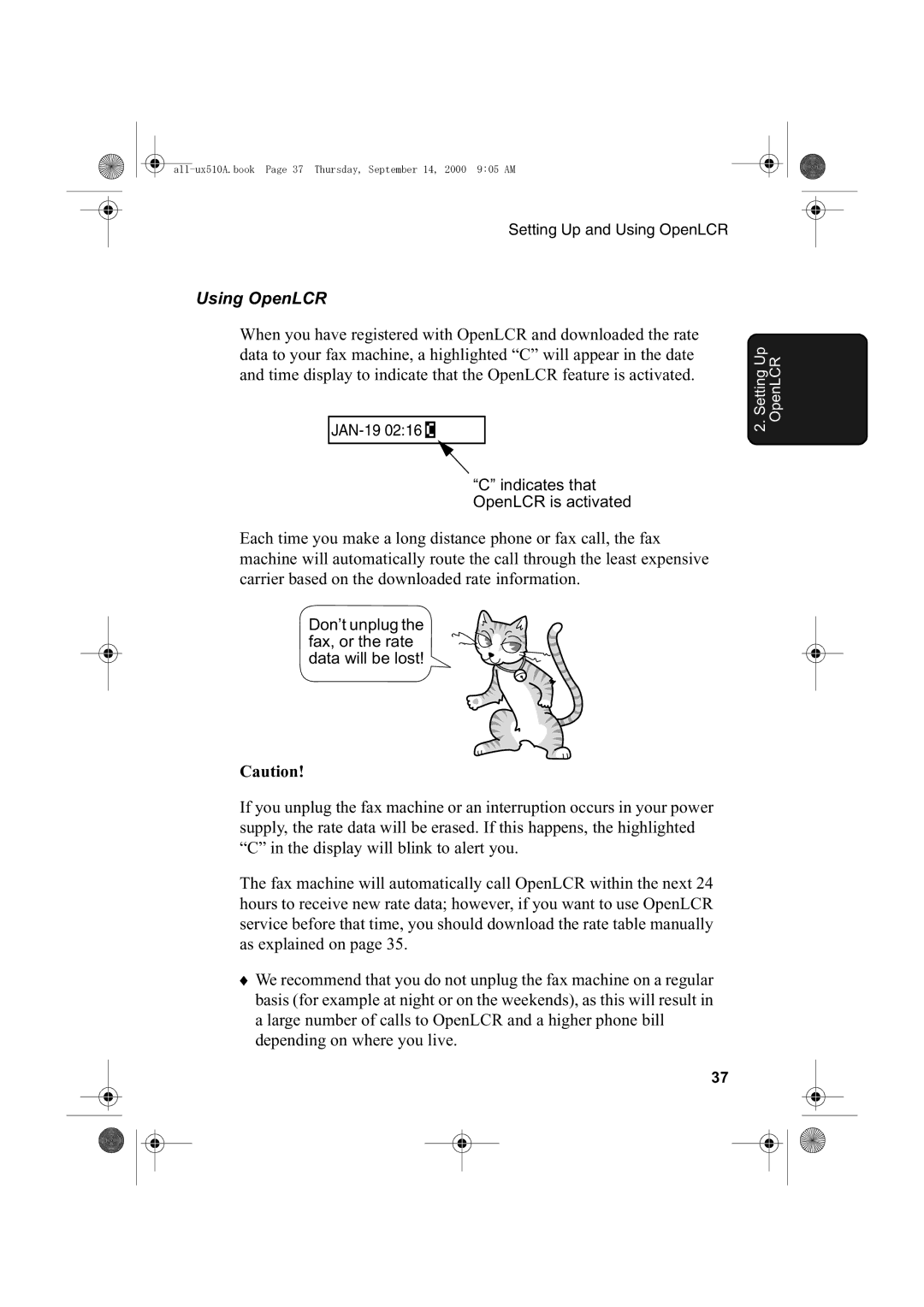 Sharp FO-1470 operation manual Using OpenLCR 