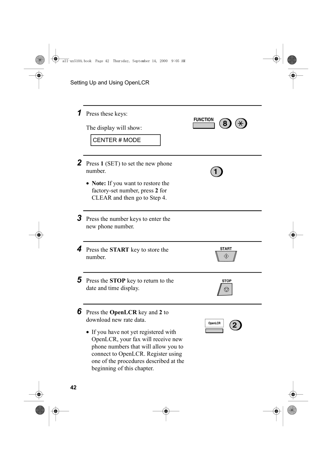 Sharp FO-1470 operation manual Number Press the Stop key to return to 