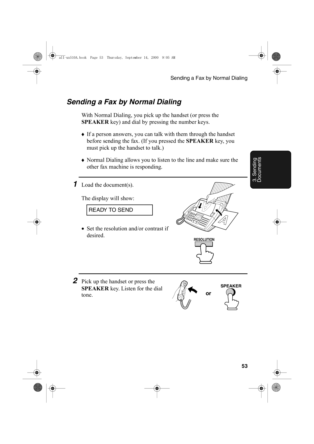 Sharp FO-1470 operation manual Sending a Fax by Normal Dialing 