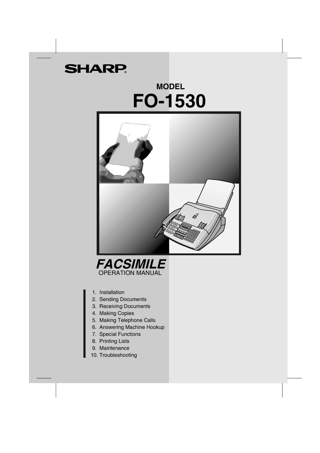 Sharp FO-1530 operation manual 