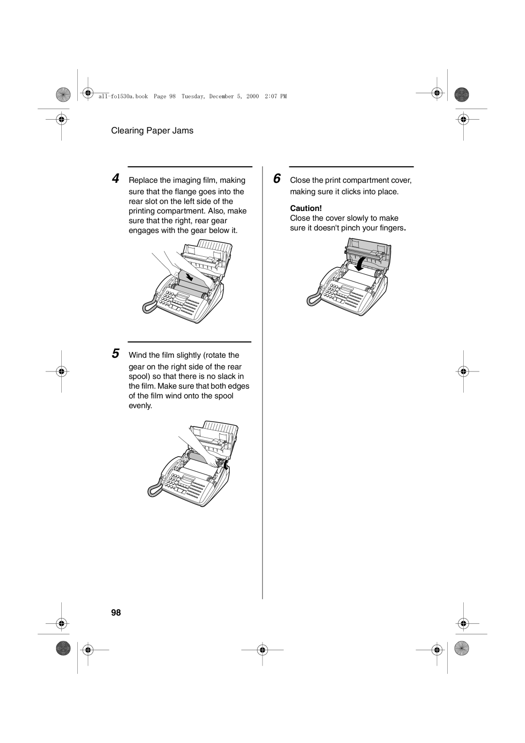 Sharp FO-1530 operation manual Replace the imaging film, making 