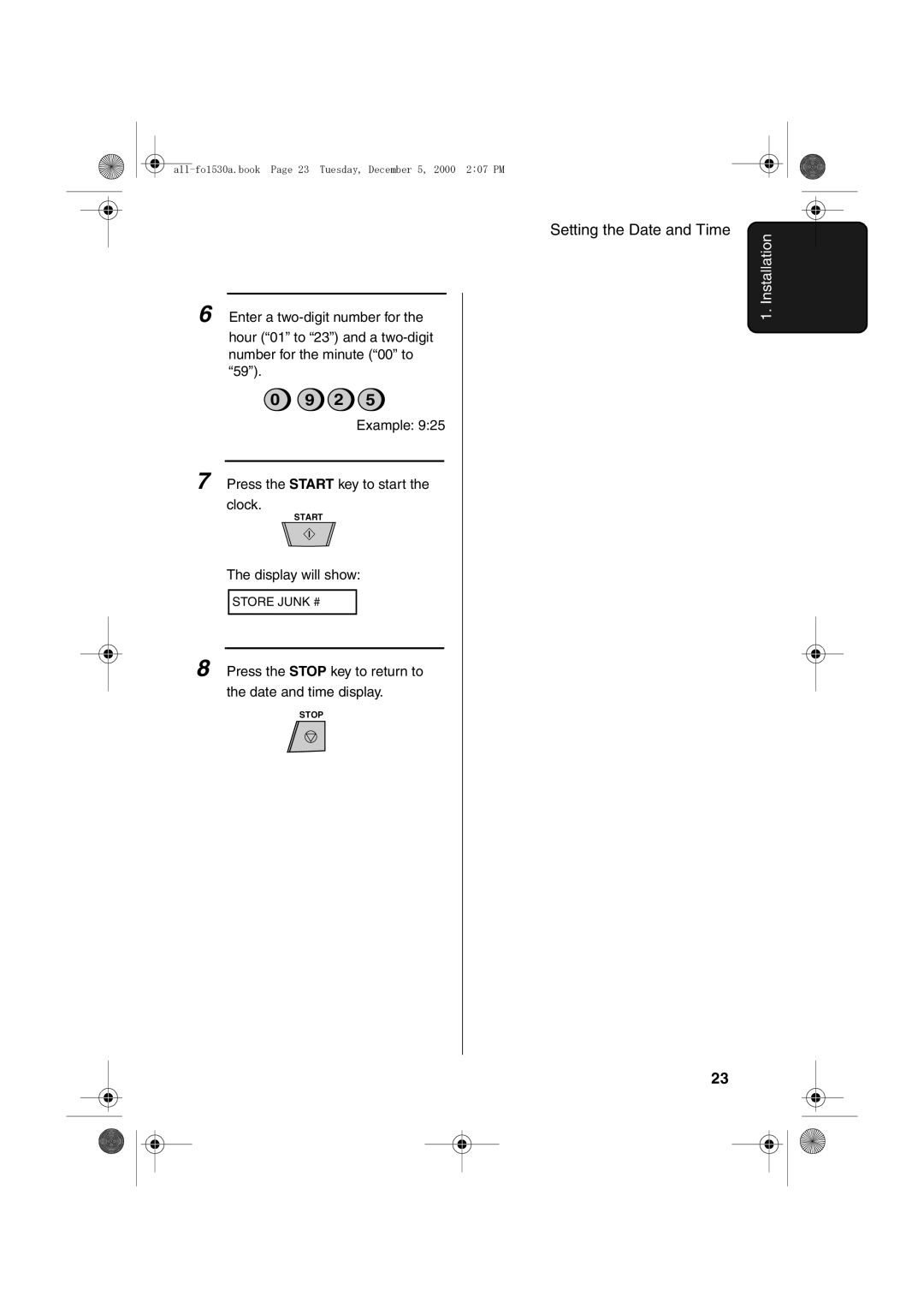 Sharp FO-1530 operation manual Store Junk # 