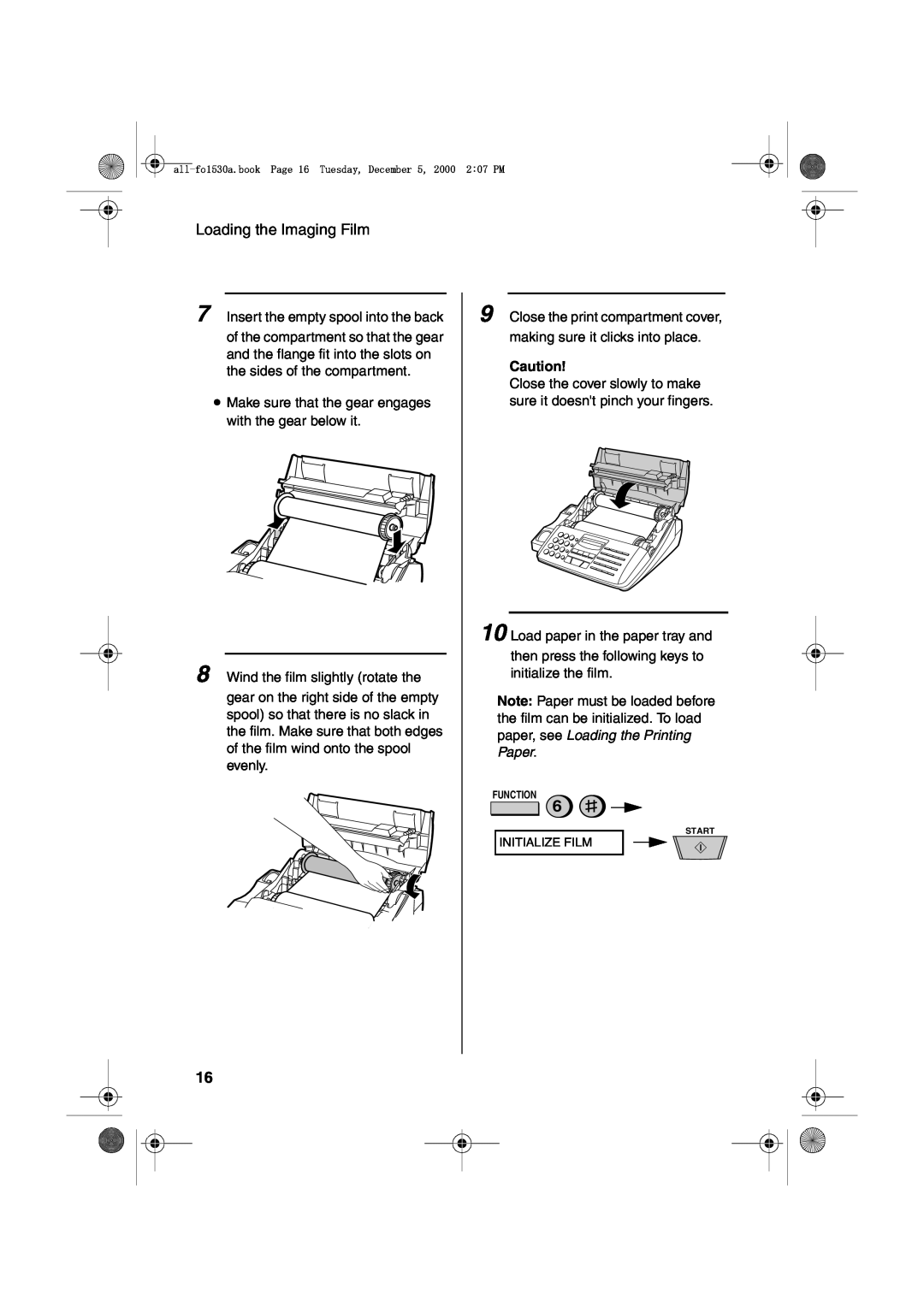 Sharp FO-1530 operation manual Make sure that the gear engages with the gear below it 