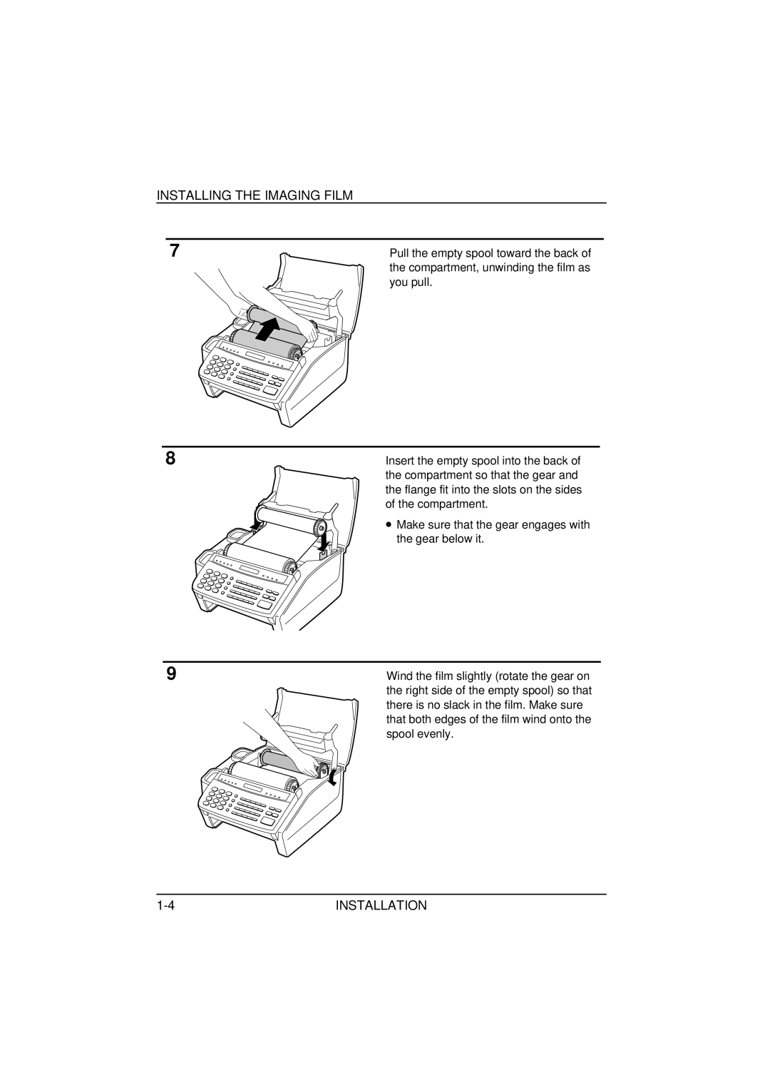 Sharp FO-1850, FO-1650 operation manual Installing the Imaging Film 