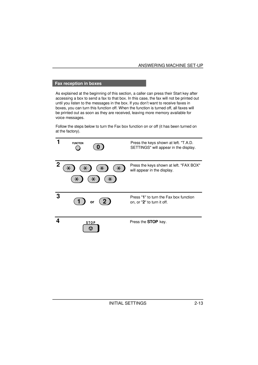 Sharp FO-1650, FO-1850 operation manual Fax reception in boxes 