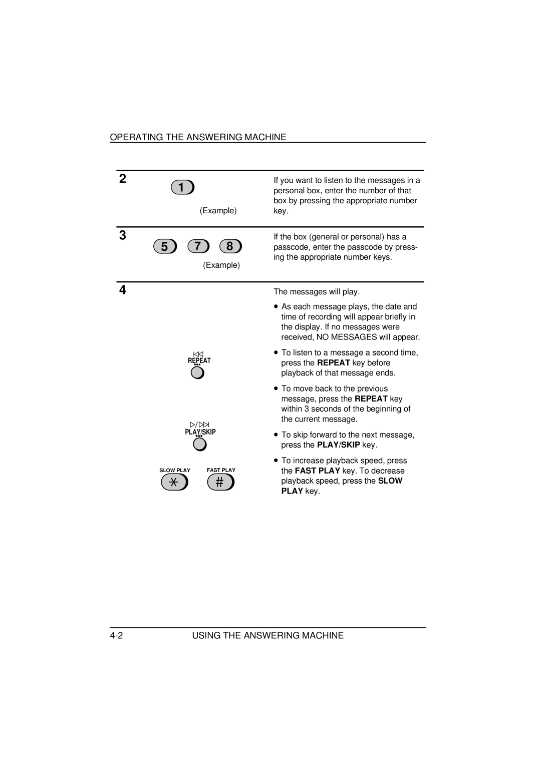 Sharp FO-1850, FO-1650 operation manual Operating the Answering Machine 