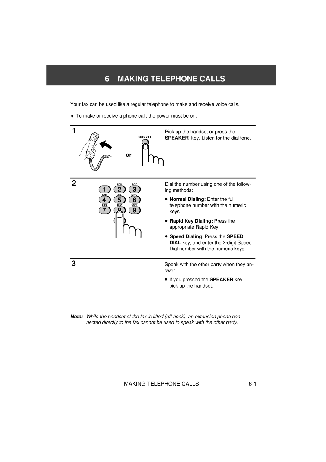 Sharp FO-1650, FO-1850 operation manual Making Telephone Calls 