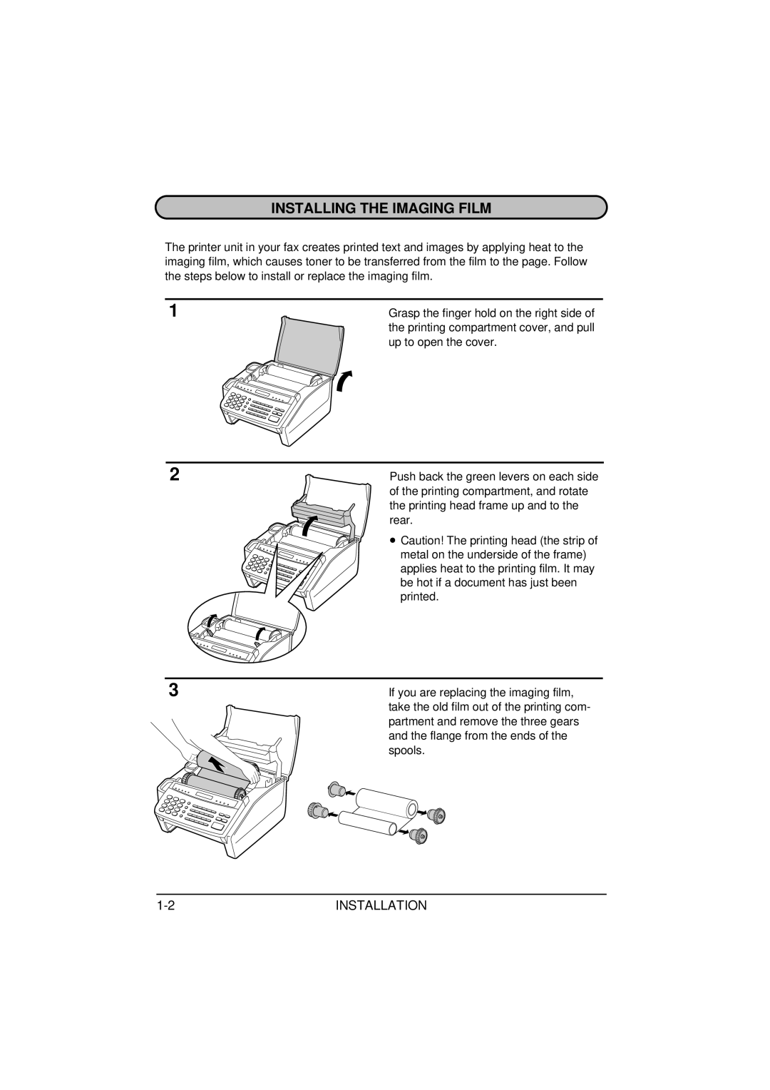 Sharp FO-1850, FO-1650 operation manual Installing the Imaging Film 