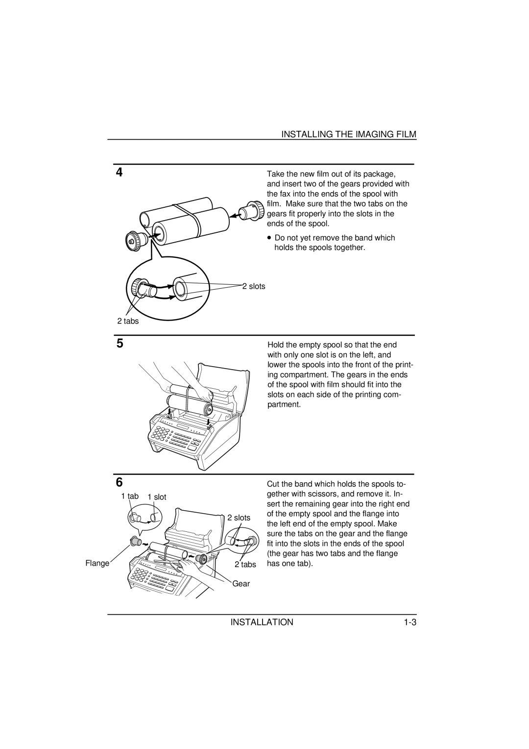 Sharp FO-1650, FO-1850 operation manual Installing the Imaging Film 