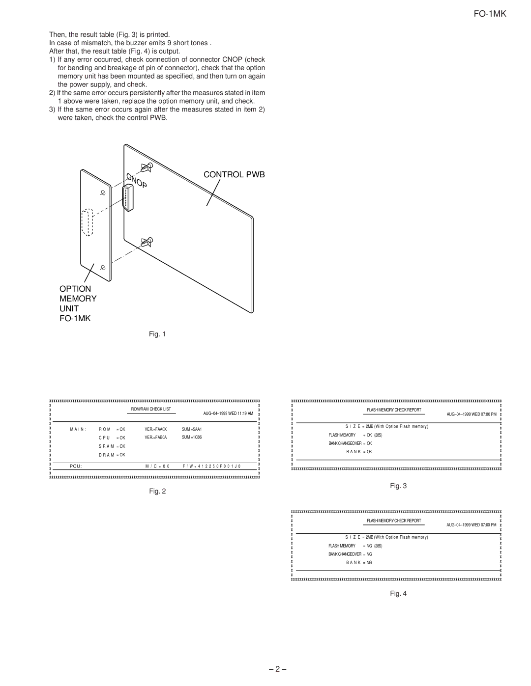 Sharp service manual Control PWB Option Memory Unit FO-1MK 