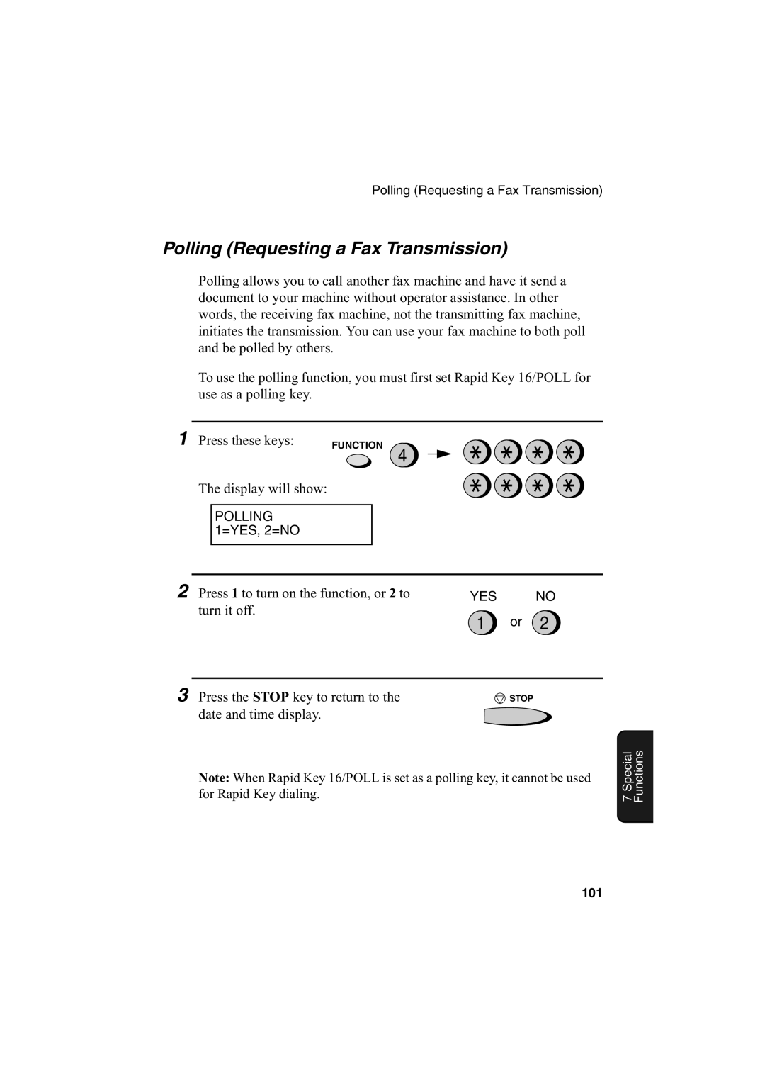 Sharp FO-2950M operation manual Polling Requesting a Fax Transmission, Press these keys 