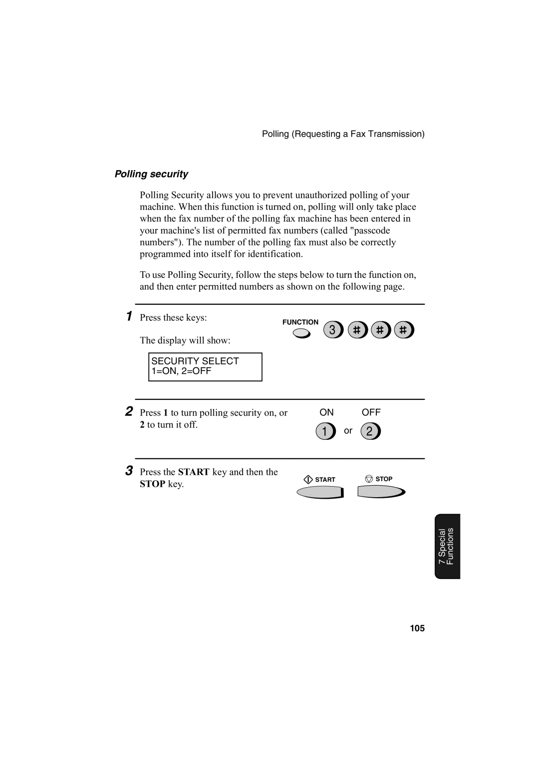 Sharp FO-2950M operation manual Polling security 