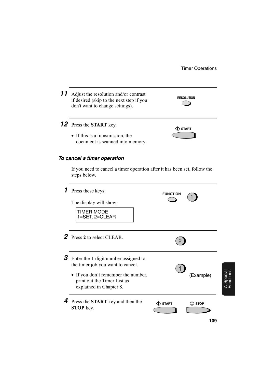 Sharp FO-2950M operation manual To cancel a timer operation, Stop key 