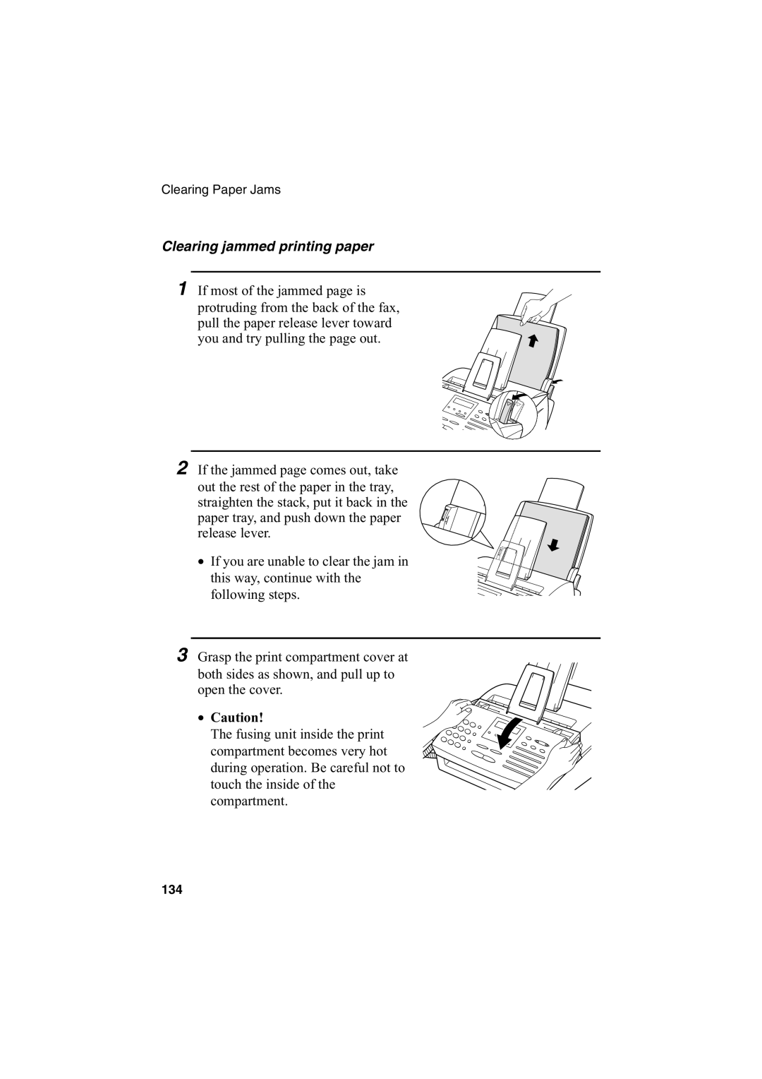 Sharp FO-2950M operation manual Clearing jammed printing paper 