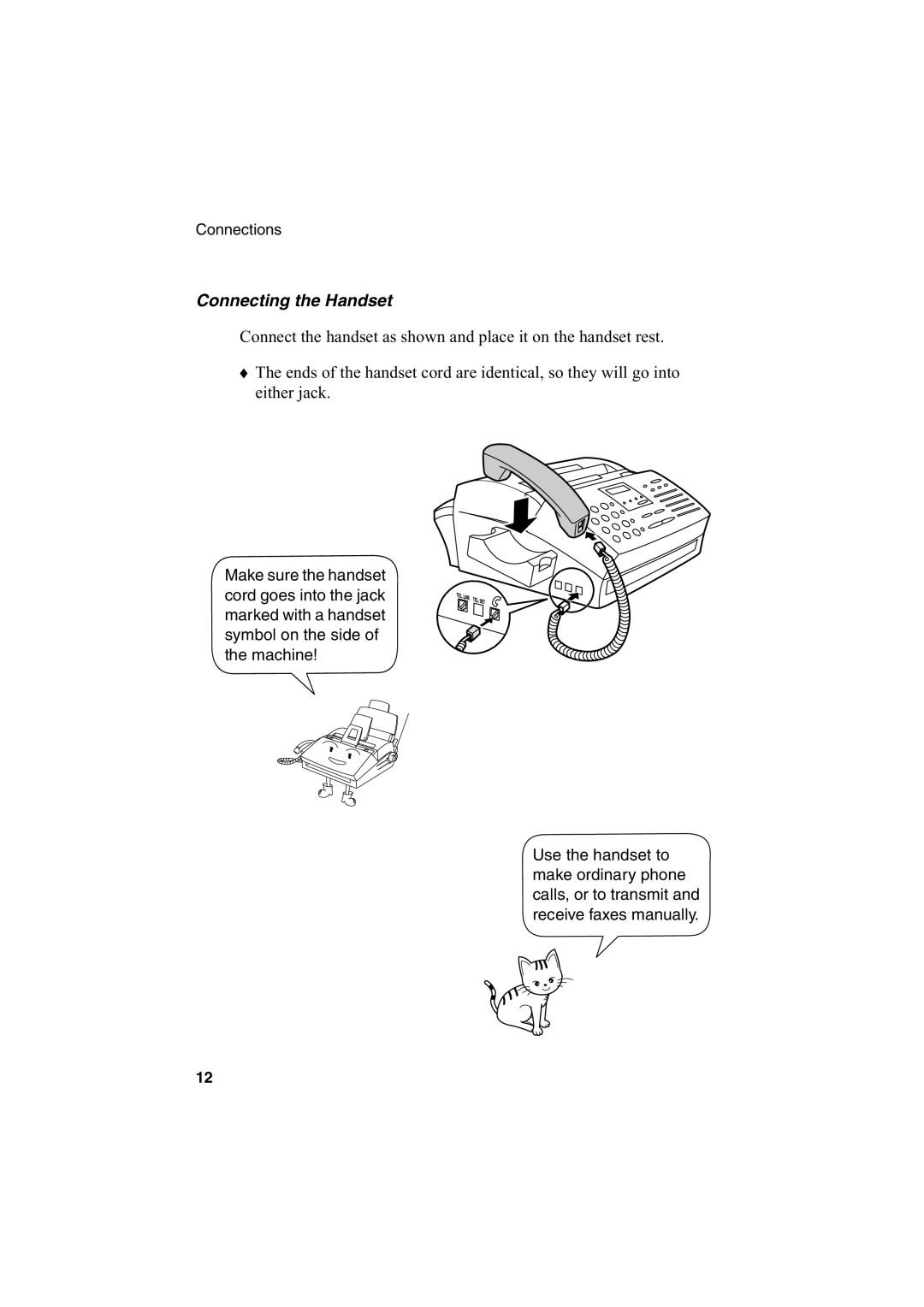 Sharp FO-2950M operation manual Connecting the Handset 