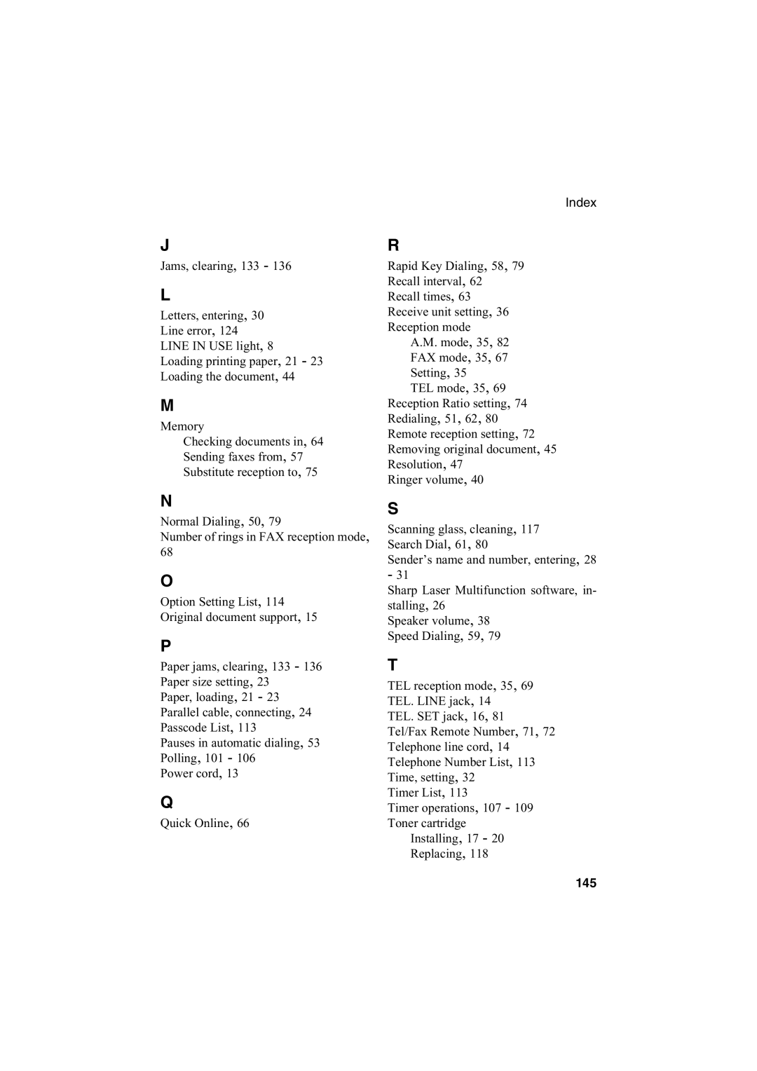 Sharp FO-2950M operation manual 145 