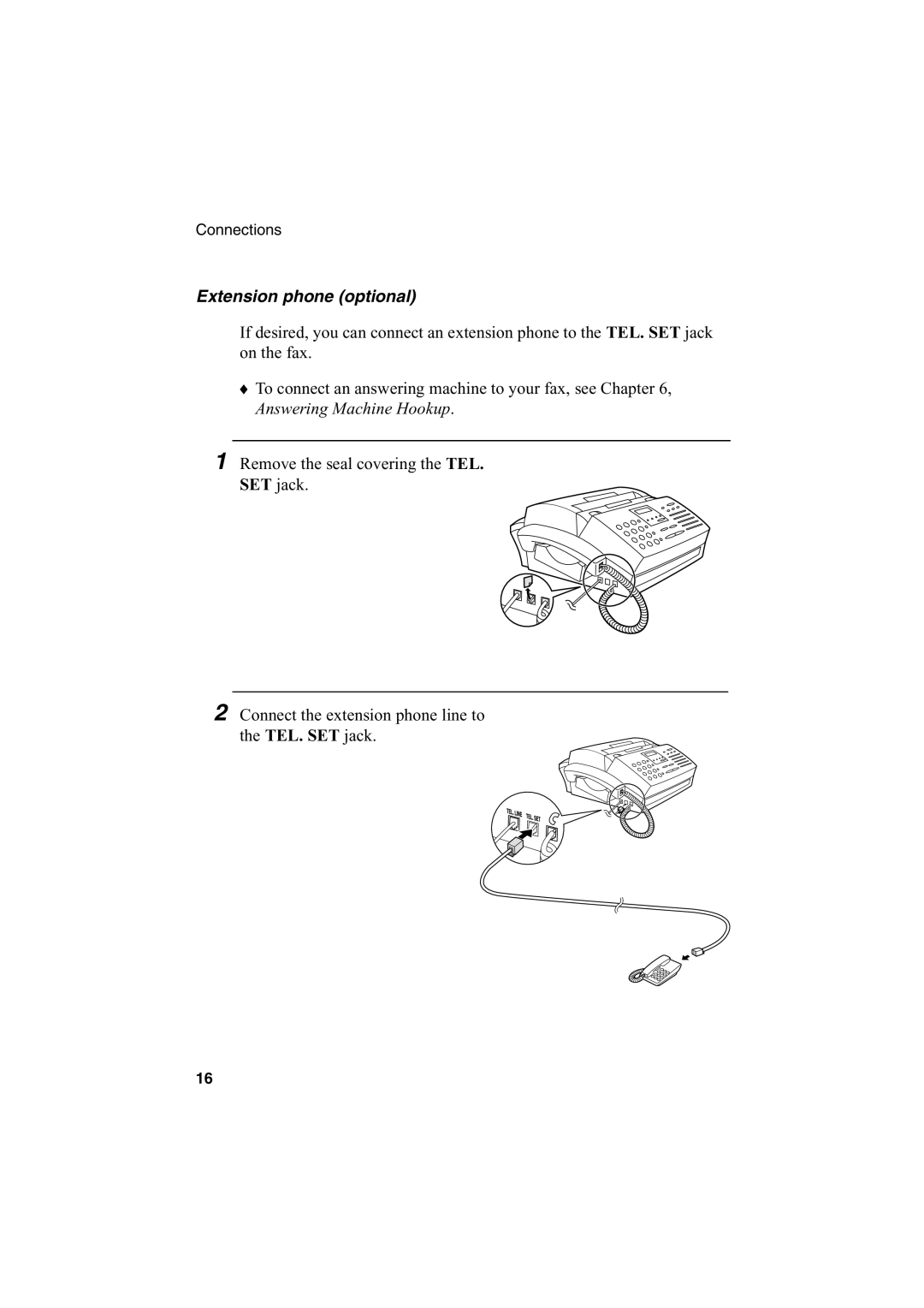 Sharp FO-2950M operation manual Extension phone optional 