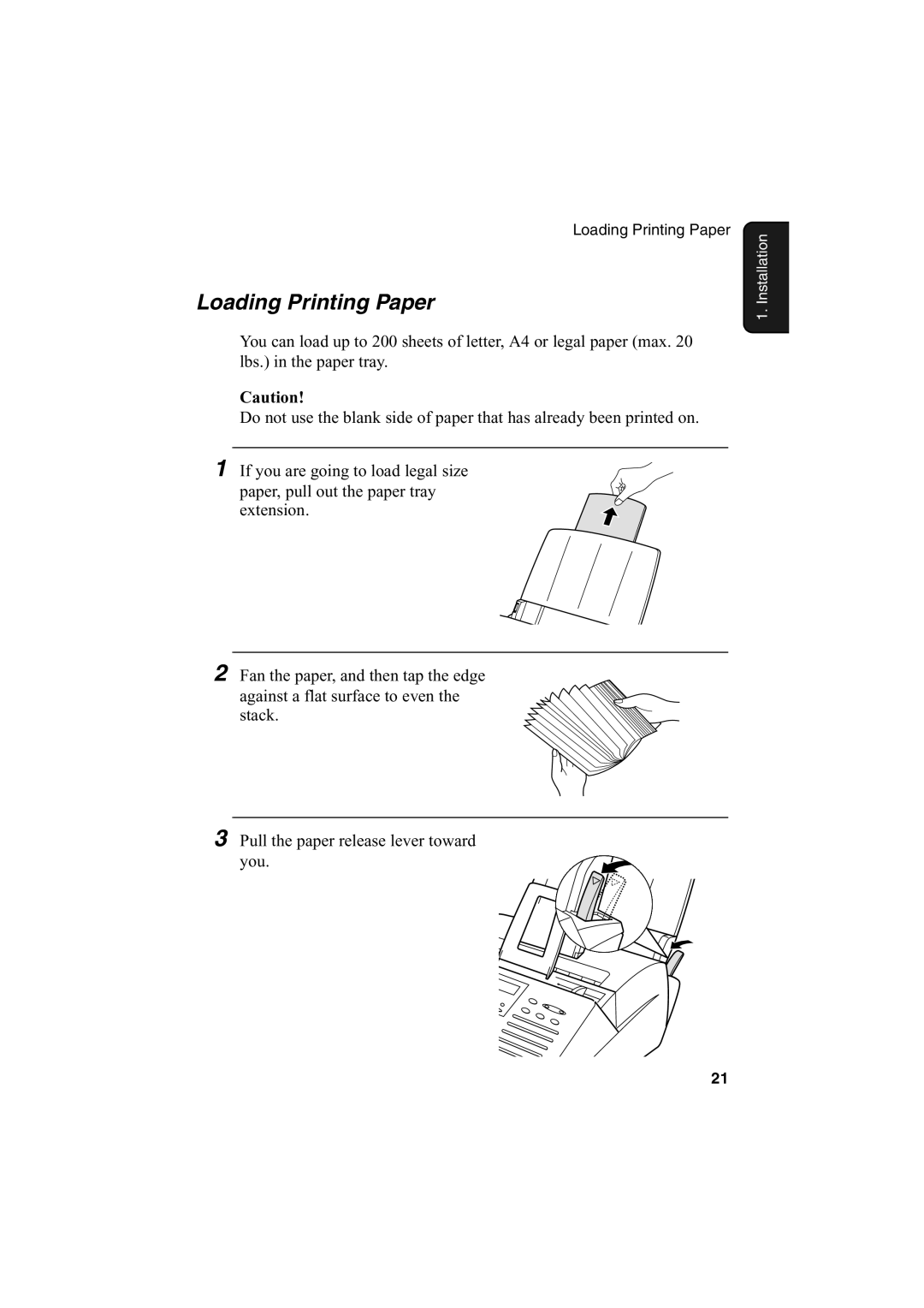 Sharp FO-2950M operation manual Loading Printing Paper 