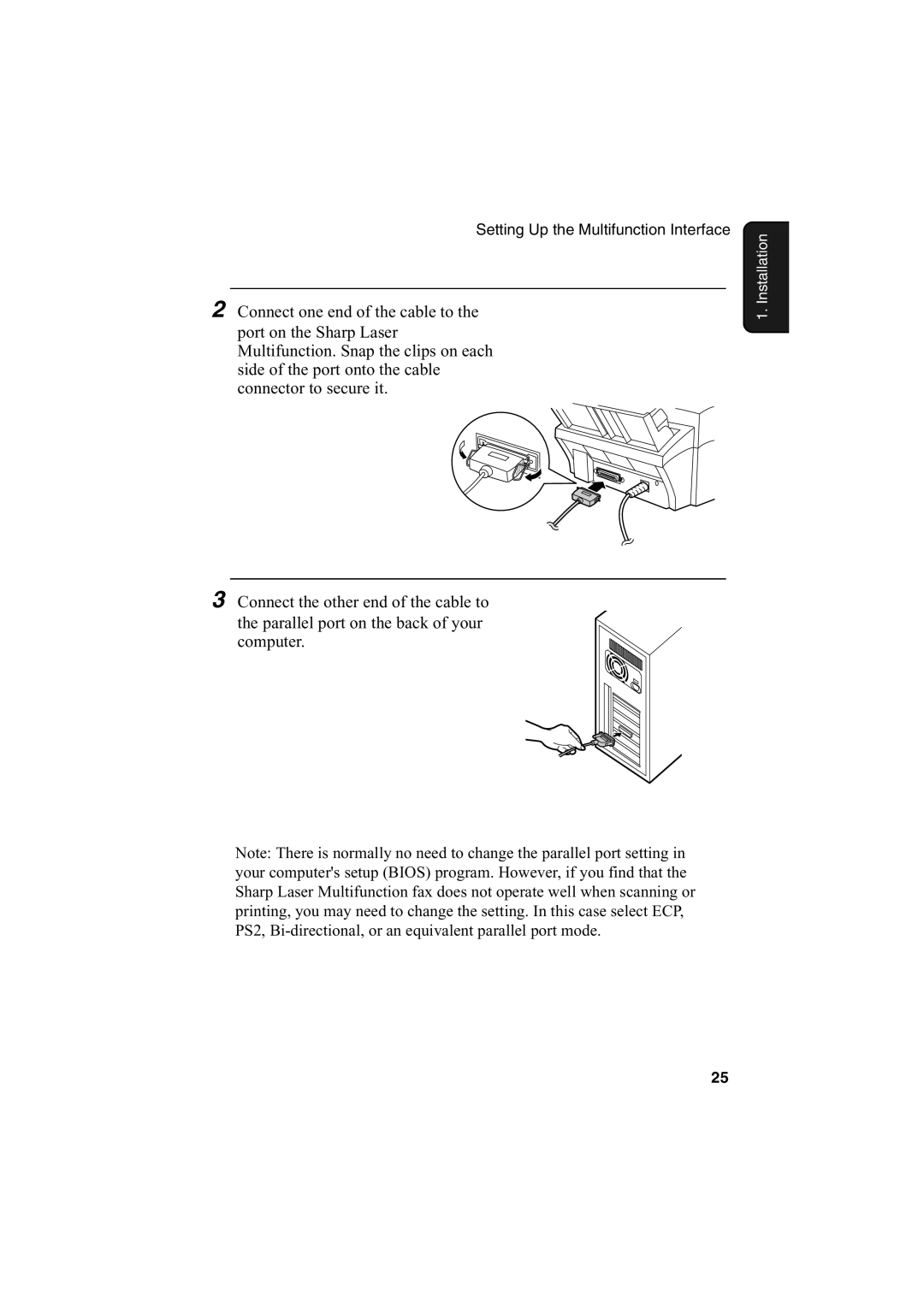 Sharp FO-2950M operation manual Installation 