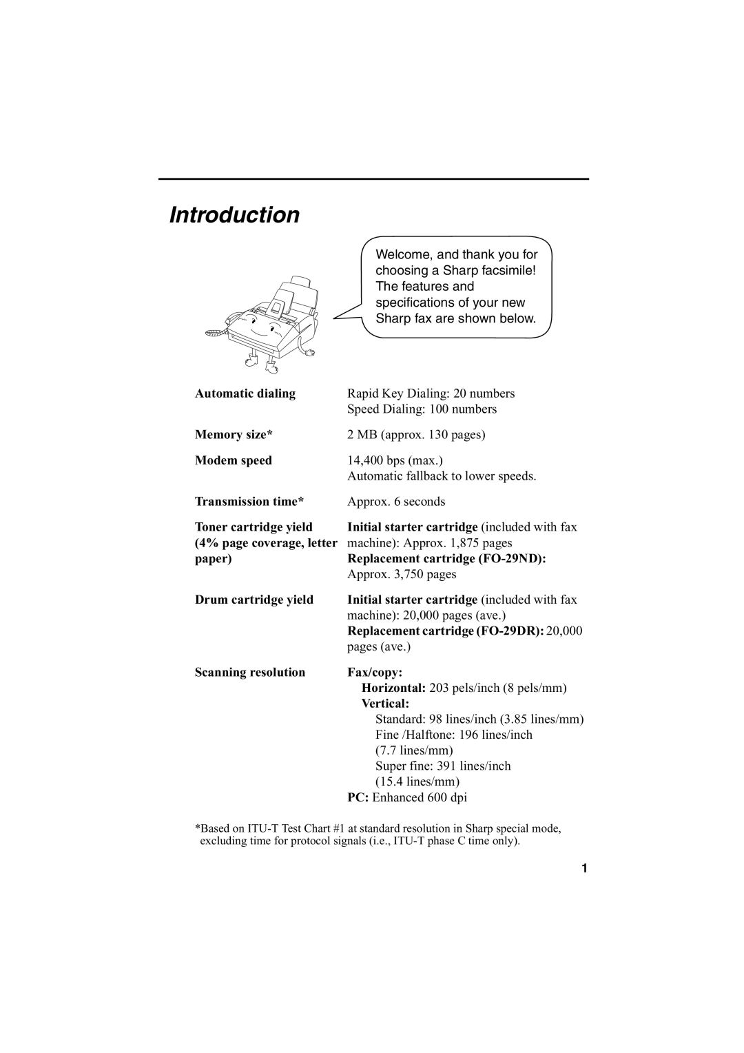 Sharp FO-2950M operation manual Introduction, Vertical 