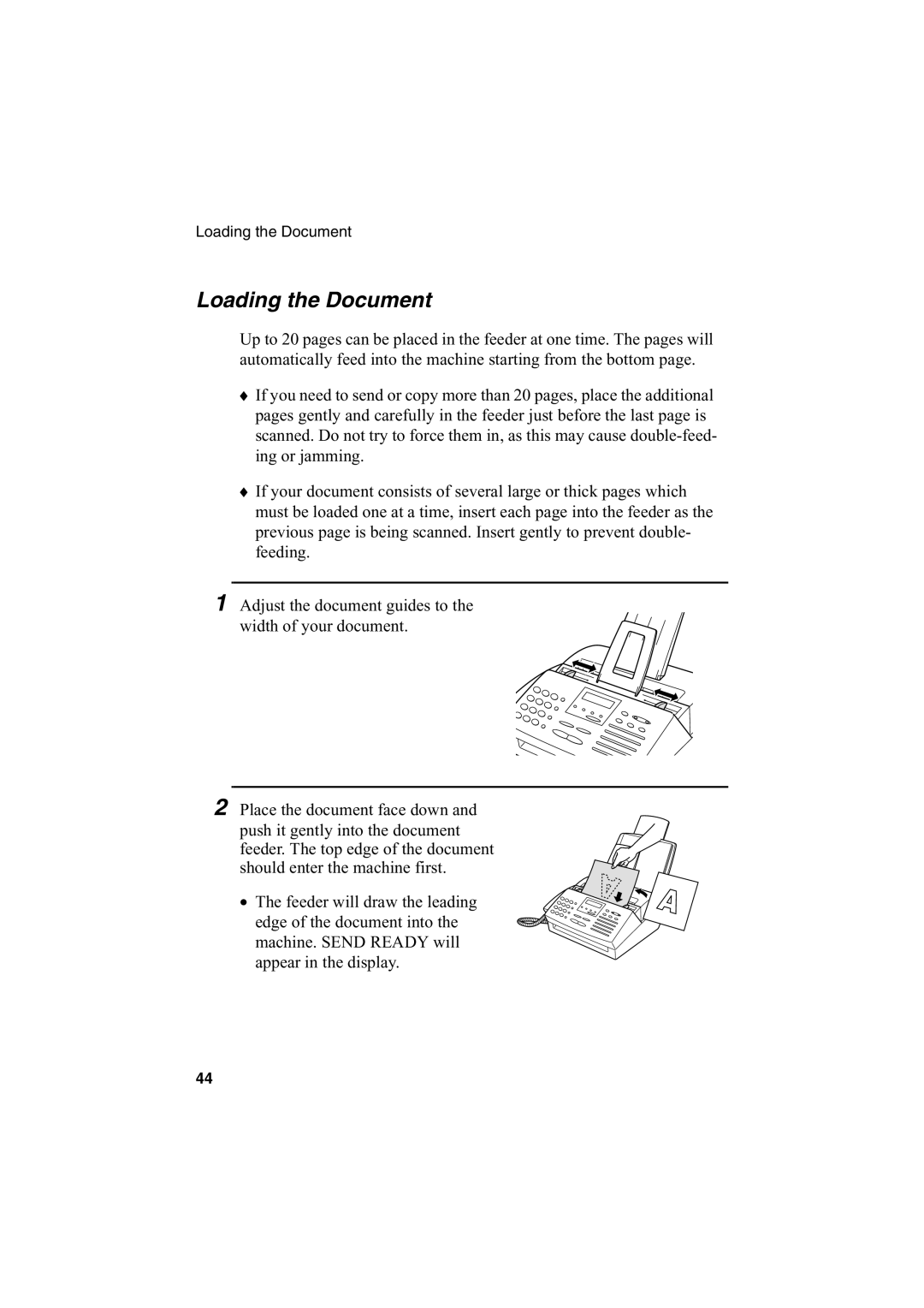 Sharp FO-2950M operation manual Loading the Document 