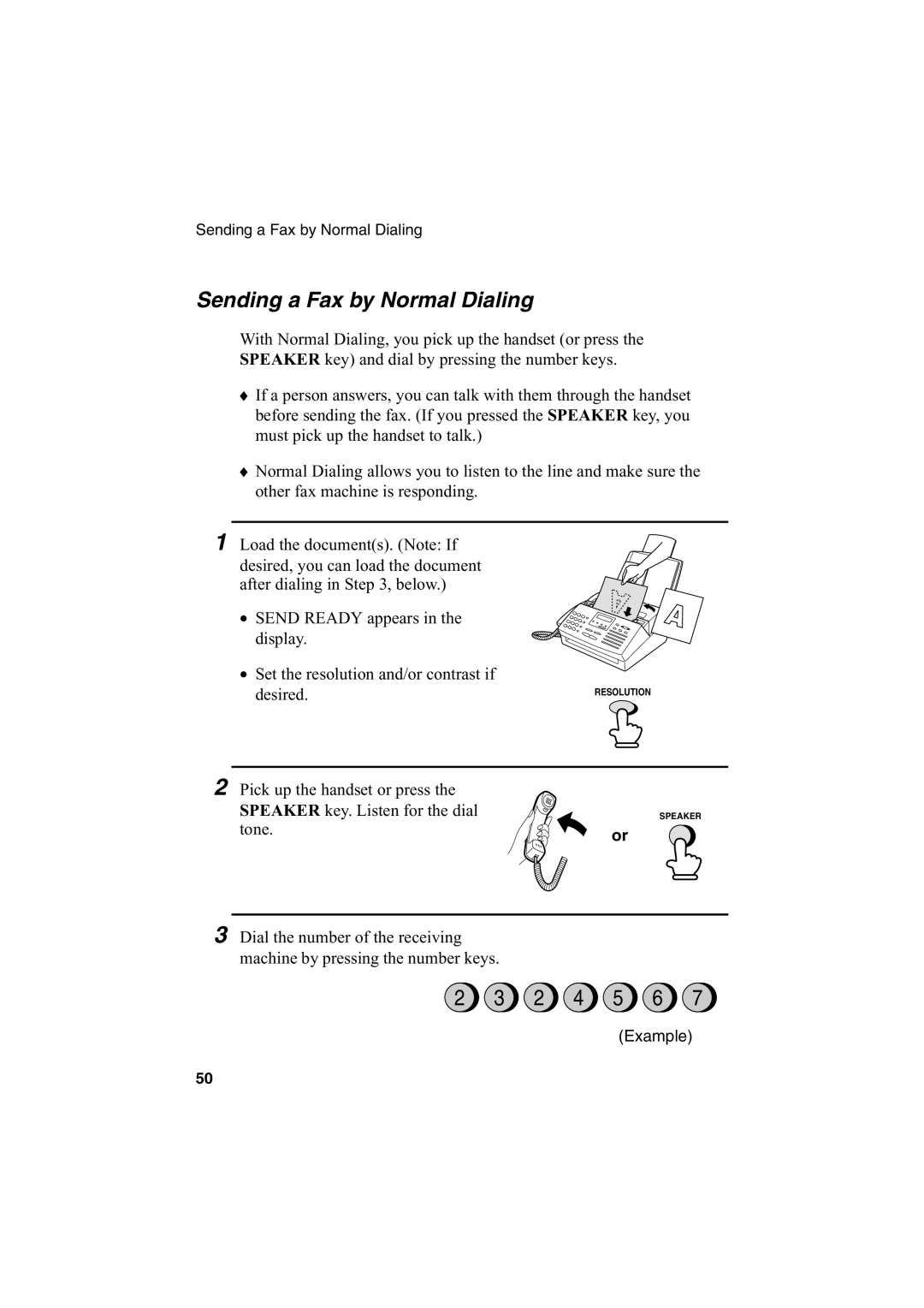 Sharp FO-2950M operation manual Sending a Fax by Normal Dialing, 2 4 5 6 