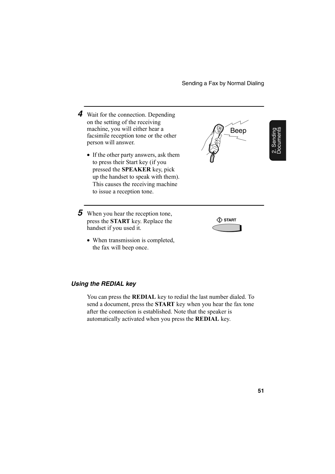 Sharp FO-2950M operation manual Beep, Using the Redial key 