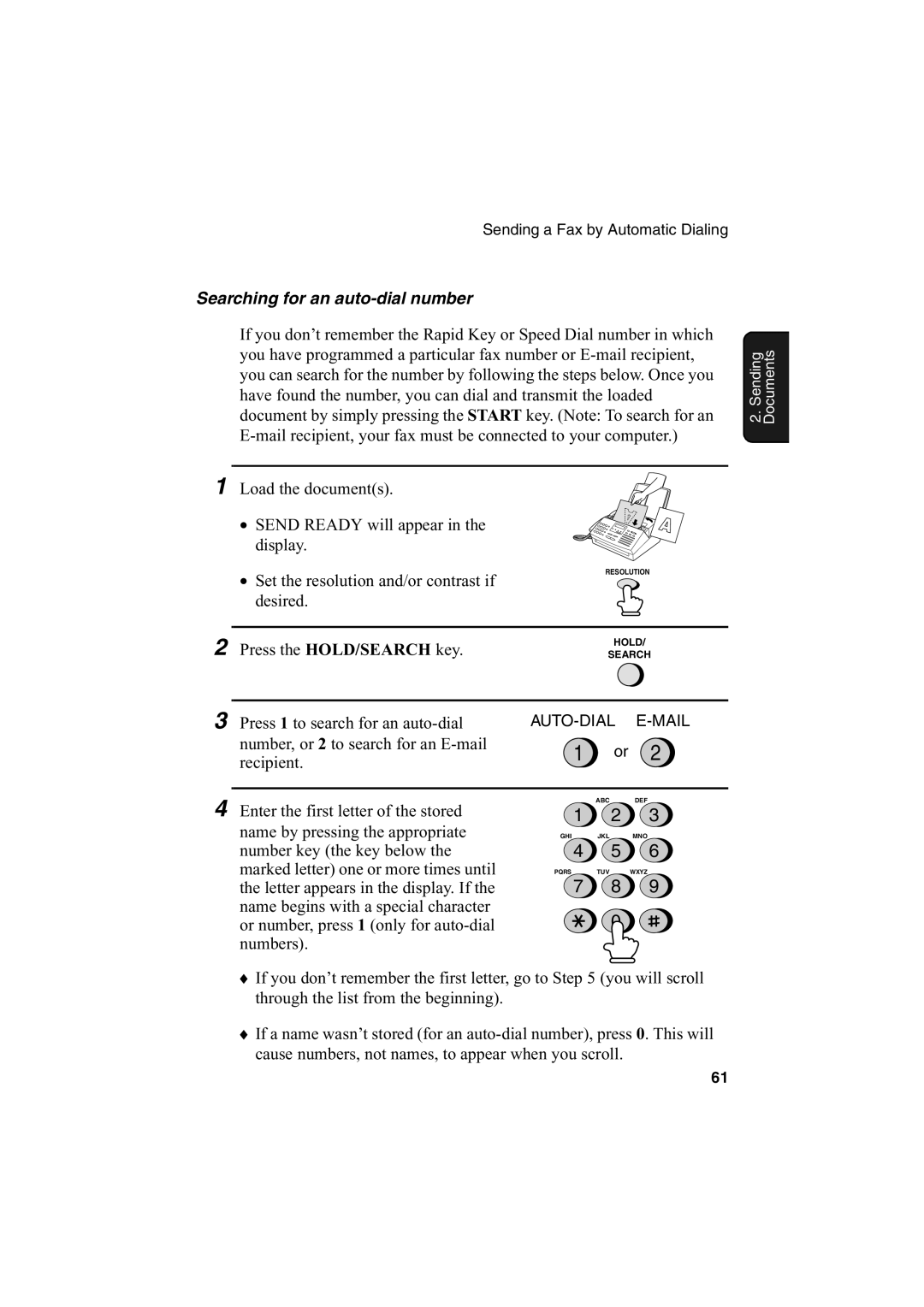 Sharp FO-2950M operation manual Searching for an auto-dial number 