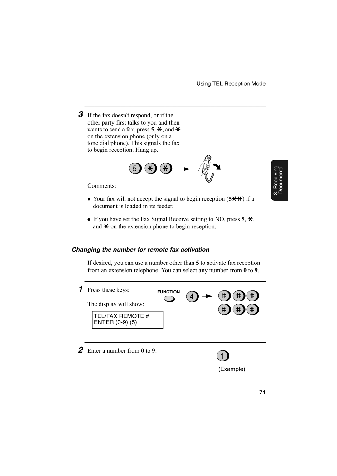 Sharp FO-2950M operation manual Changing the number for remote fax activation, Press these keys 