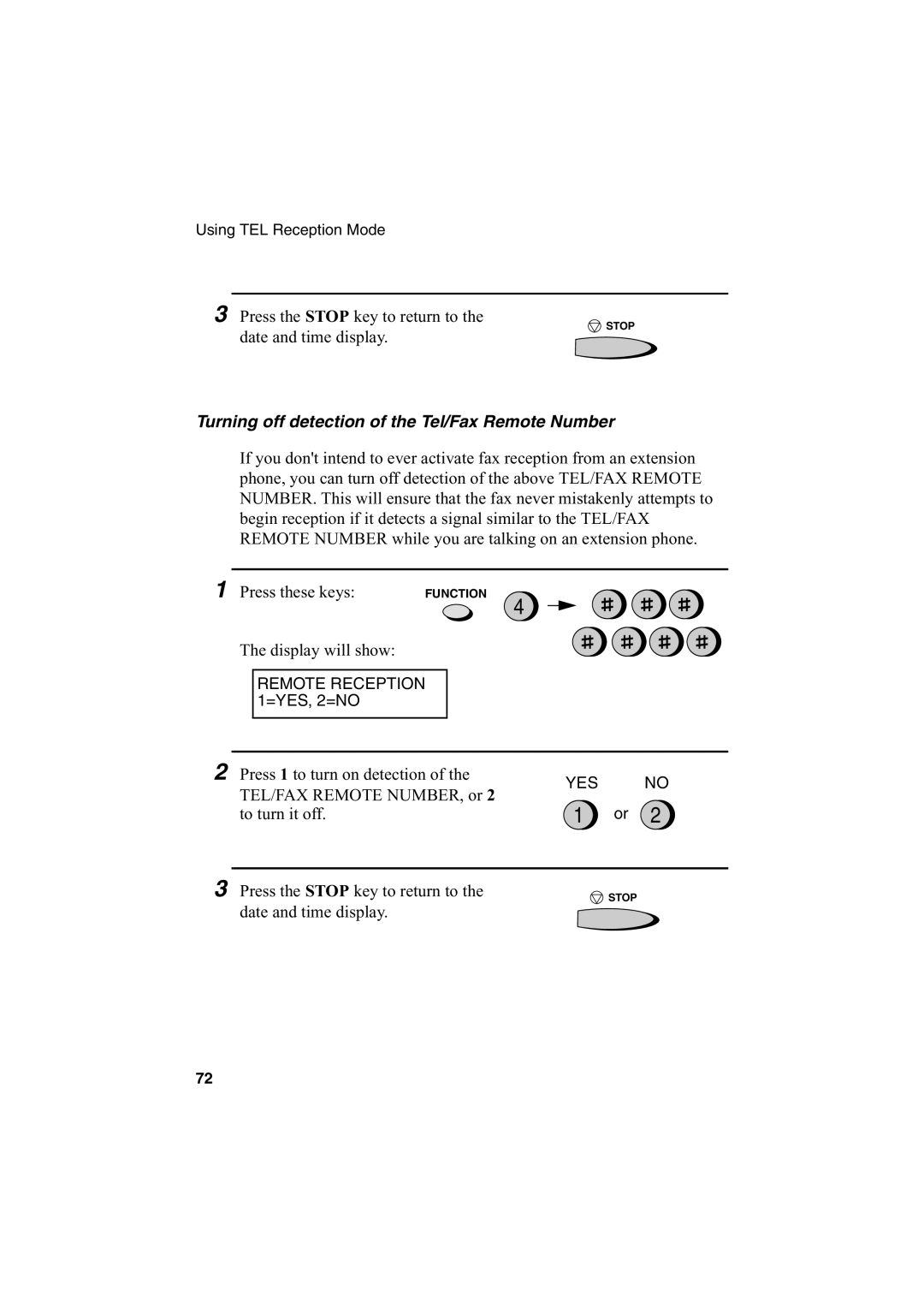 Sharp FO-2950M operation manual Turning off detection of the Tel/Fax Remote Number 