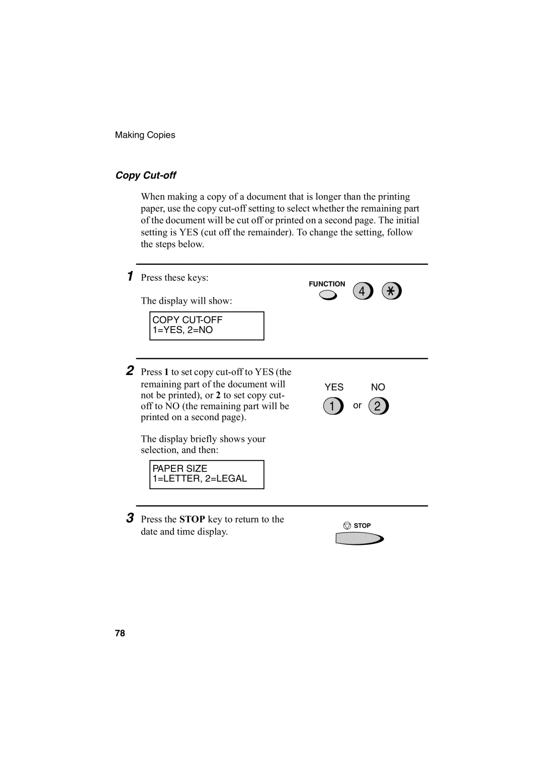 Sharp FO-2950M operation manual Copy Cut-off 