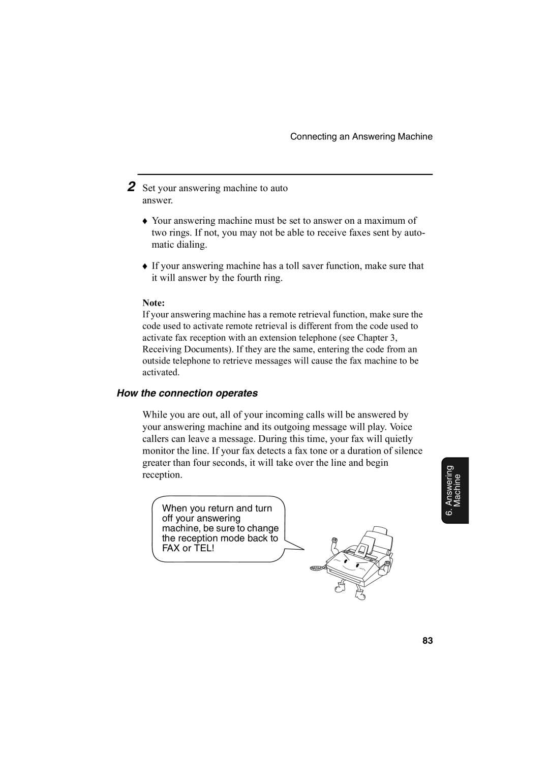 Sharp FO-2950M operation manual How the connection operates 