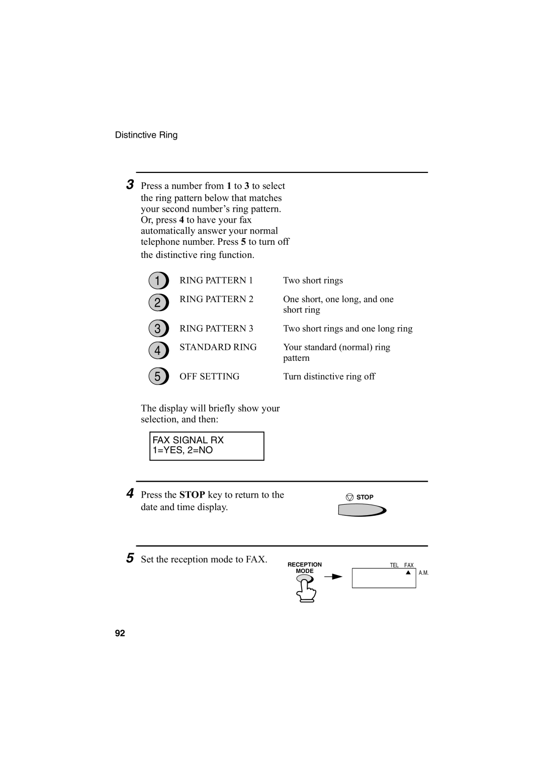 Sharp FO-2950M operation manual Set the reception mode to FAX 