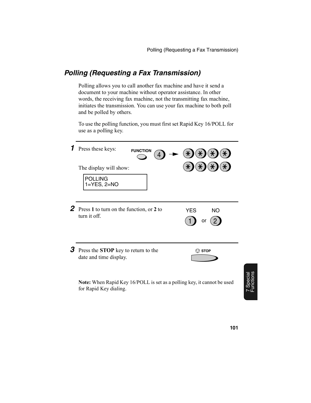 Sharp FO-2970M operation manual Polling Requesting a Fax Transmission, Press these keys 