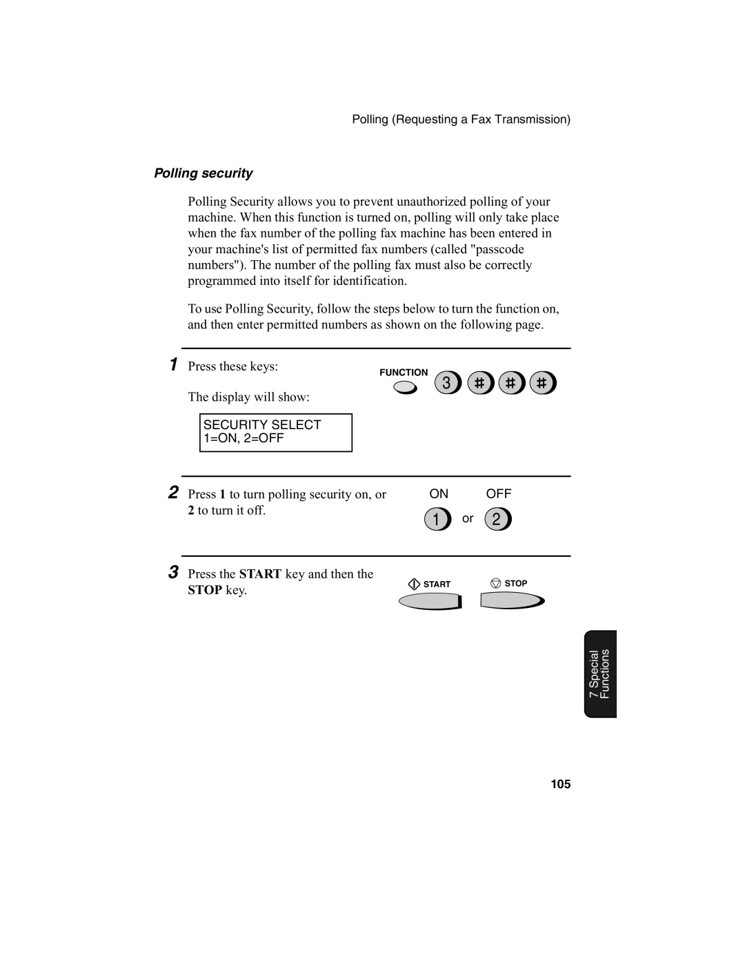 Sharp FO-2970M operation manual Polling security 