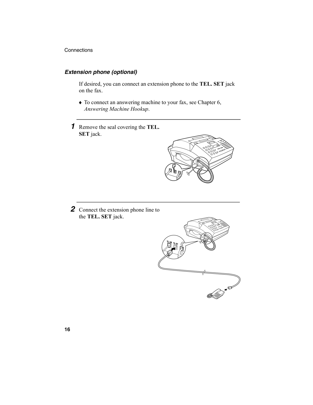 Sharp FO-2970M operation manual Extension phone optional 