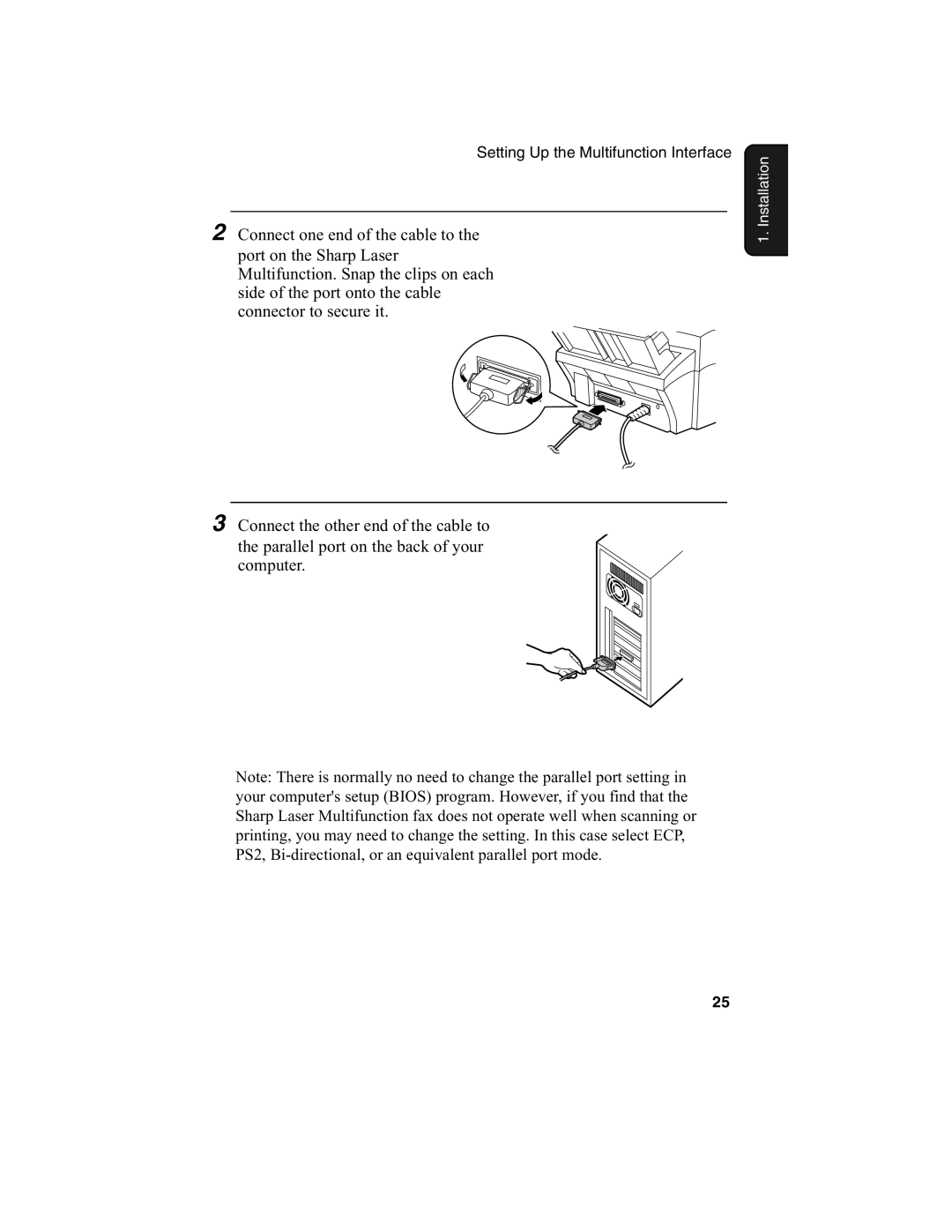 Sharp FO-2970M operation manual Installation 