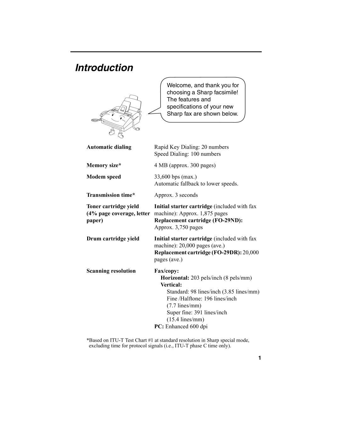 Sharp FO-2970M operation manual Introduction, Vertical 