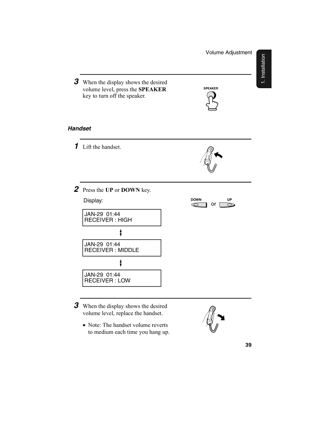 Sharp FO-2970M operation manual Handset 